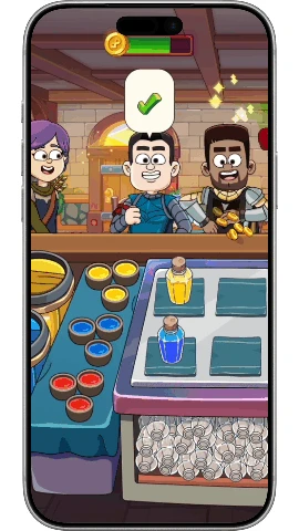 Rendered Potion Punch 2 concept-demo footage showing a potion-serving interaction.